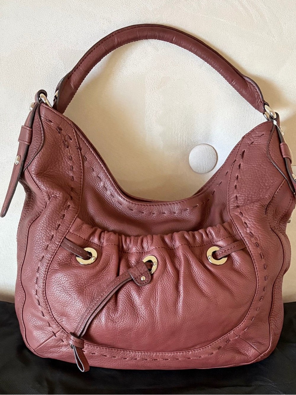 NWT B. Makowsky Leather Hobo Bag Brown
